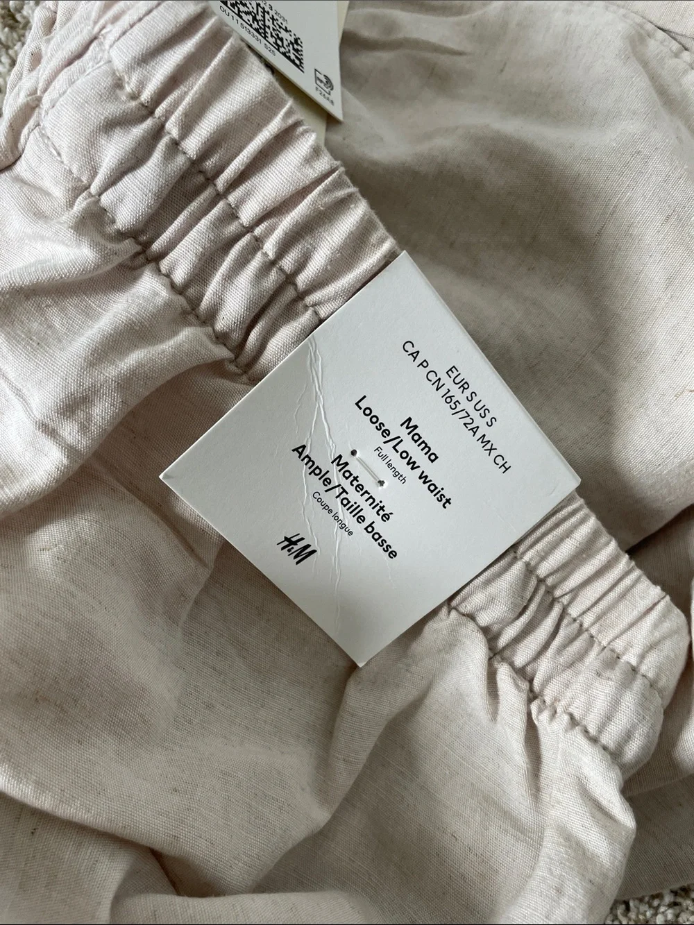 H&M MAMA Sz Small Before & After Linen-Blend Pants